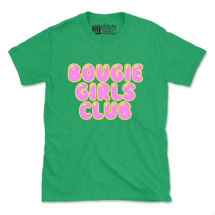 BOUGIE GIRLS CLUB YELLOW PUFF PINK PRINT DESIGN TEE (UNISEX FIT)