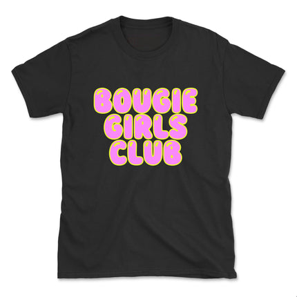 BOUGIE GIRLS CLUB YELLOW PUFF PINK PRINT DESIGN TEE (UNISEX FIT)